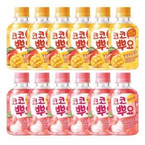 팔도 코코뿌요 복숭아 280ml x 6개 + 애플망고 280ml x 6개, 코코뿌요 복숭아 6개 + 애플망고 6개, 1세트