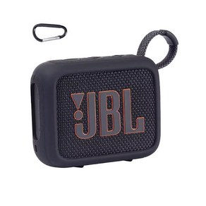 JBL GO4 고4 실리콘 소프트 케이스 커버 + 카라비너, 블랙, 1개