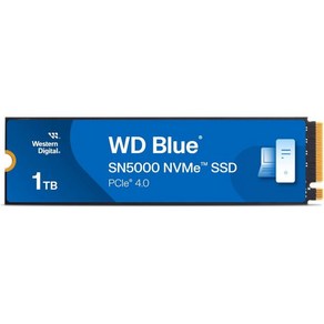 웨스턴 디지털 4TB WD 블루 SN5000 NVMe 내부 솔리드 스테이트 드라이브 SSD - PCIe Gen 4.0 M.2280 최대 5500MB/s WDS400T4B0E, New Geneation_1TB, 없음