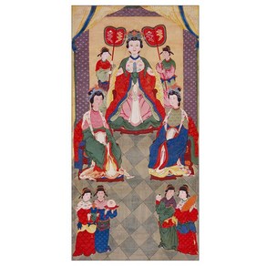 선녀 풍수 족자 법당 꾸미기 탱화 불교 그림 명상, 옵션3, 105cm x 폭 45cm, 블루, 1개