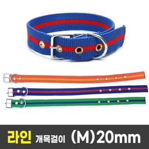 라인 개목걸이 나일론 M 40cmX20mm (개줄 개목줄 강아지줄 이동줄), 색랜덤4334, 1개