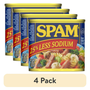 Homel Spam 25% Less Sodium 호멜 스팸미국 햄 저염 340g 8캔, 4개