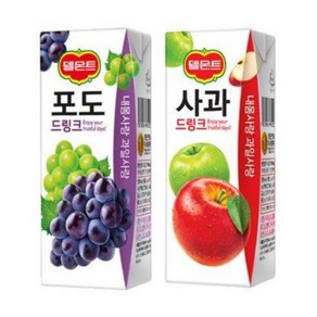 델몬트 드링크 190ml 사과x24팩+포도x24팩, 24개