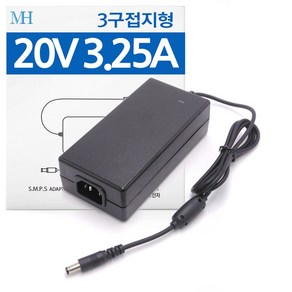 20V 3.25A 어댑터 DC 모니터 직류 전원 장치 20V3A 20V2A, 04.기본규격5.5x2.1~2.5mm+3종젠더+전원선, 1개