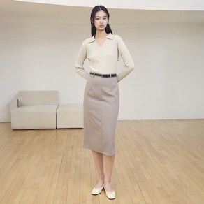 [25 신상] 뒷 트임 H라인 벨트 SET 스커트 (VKSAC2307)