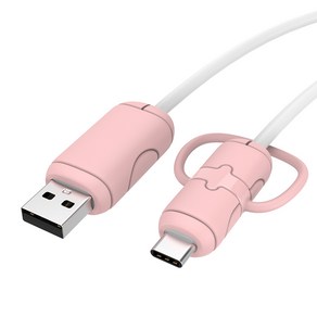 썸포유 충전기보호캡 C타입 아이폰 1쌍 단선방지 케이블보호캡, type C - USB, 핑크, 1개