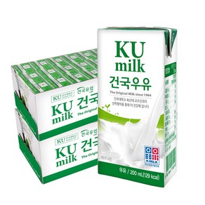 [건국우유] 멸균우유 200ml 48입, 48개