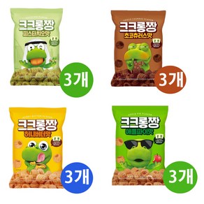 유통기한 임박 크크롱짱 애플파이맛+허니버터맛 +초코츄러스맛+피스타치오맛 각3개 총12개, 90g, 12개