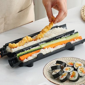 김밥마는기계 김밥만들기 초밥용 주먹밥 도시락싸기 틀, 레드블랙, 1개