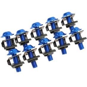 10pcs 부식성 오토바이 페어링 바디 볼트 M6 6mm 범용 볼트, 푸른