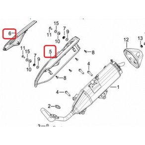 K-WIN(ADV125) 머플러커버 18318CN7700 18241CN7700, 소형 18241CN7700 6번, 1개