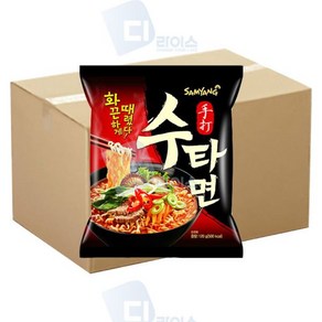 삼양 수타면 120g 32봉 봉지라면 매운맛 국물, 32개