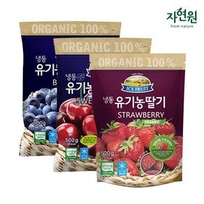 [자연원] 유기농 냉동과일 골라담기 (딸기/블루베리/스위트체리), 1개, [자연원] 냉동 유기농 스위트체리 500g