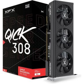 XFX 스피드스터 MERC319 RX 7800 XT 블랙 게이밍 그래픽 카드 16GB GDDR6 HDMI 3xDP AMD RDNA 3 RX-78TMERCB9, RX 7600 QICK