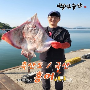 목포백년수산 흑산도홍어 국산홍어회 삭힌홍어250g 500g 1kg이상 (홍어애+홍어뼈 o 무침살 랜덤증정+무료배송), 국산홍어1kg약(홍어애+탕거리o무침살), 1개