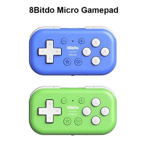 8Bitdo 마이크로 게임패드 블루투스 호환 핸드헬드 콘솔 라즈베리 파이 지지대 키보드 모드 스위치용 포켓 미니 게임패드, 02 Blue, 1개