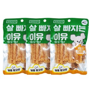 살빠지는이유 후르츠스틱 체중조절 다이어트 저칼로리 강아지간식, 3개, 70g, 망고