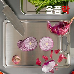 올품락 스텐 도마 포스코 304 스테인레스 스틸 커팅 플레이팅 보드, 1개, 단품