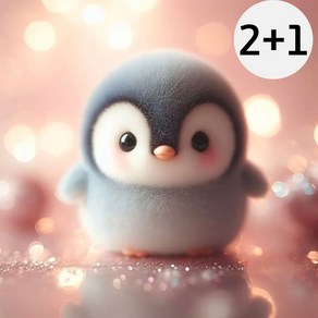 (2+1)보석십자수 패브릭형 DIY 십자수 공예 20x20, 1세트, 07.핑크펭귄
