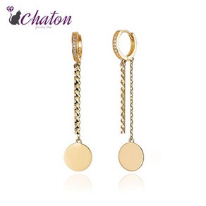 샤똥 Chaton 14K 막대와 하이파이브 귀걸이 P-CS72