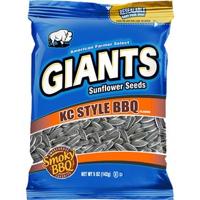 GIANTS Sunflowe Seeds BBQ Flavo 5-Ounce Bags (Pack of 12) GIANTS 해바라기씨 바비큐 맛 5온스 봉지(12개 팩), 12개