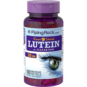 Piping Rock 미국직구 Zeaxantin 20mg 180 퀵 릴리즈 Softgels 식이 사용 파이프 록 실드 루테인, 1개