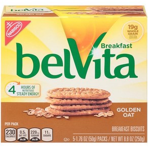 belVita 아침 식사 비스킷 골든 오트 브렉퍼스트 249.5g(8.8온스), 1개, 250g