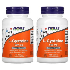 나우푸드 엘 시스테인 HCL Lcysteine 피리독신 염산염 테오멜라닌 100캡슐2통, 100정, 2개