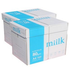 밀크 A4용지 80g 2박스(5000매)(Miilk)