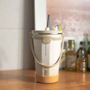 림401 대용량 진공텀블러 보온보냉 밀폐 입출식 빨대 텀블러 600ml, 모카그라데이션, 텀블러+스트링+컵받침+분실방지스트링, 1개