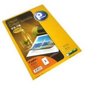 프린텍 투명 라벨지 V3960-5, 1칸, 5개입
