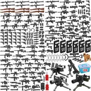 밀리터리 블록 부대 탱크 군인 피규어 무기 전쟁 세트, 1. 무기액세서리세트214개, 1개