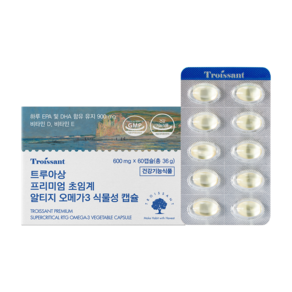 트루아상 초임계 알티지 오메가3 식물성 캡슐 600mg x 60캡슐, 60정, 1개