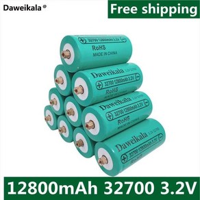 리튬인산철전지 대용량 파워뱅크 캠핑카 배터리 10pcsDaweikala 새로운 32700 12800mAh 3.2V lifepo4 충전식 전문 철 인산염 전원 나사 포함, 한개옵션1, 1개