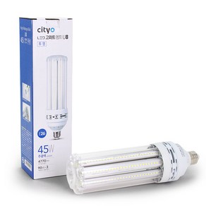 씨티오 LED 고와트램프 45W 주광색 E26 U8 하얀불빛 6500K 투명커버 스틱램프, 1개