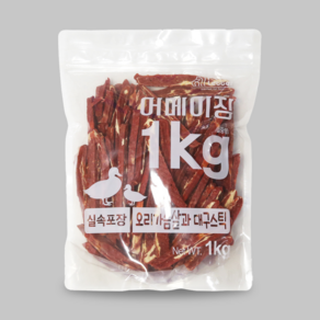 펫레터 어메이징 대용량 강아지 간식, 오리&대구스틱, 1kg, 1개