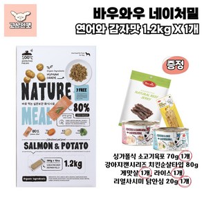 바우와우 네이처밀 3종 화식사료 고상한펫, 1개, 1.2kg, 연어