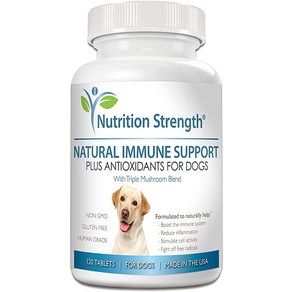 Nutition Stength Immune Suppot fo Dogs Plus Antioxidant Reishi Shiitake Maitake Tukey Tail Mushooms fo Dogs with Coenzyme Q10 Nutitional Suppo, 1, 기타