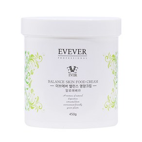 이브에버 밸런스 영양크림 450g 알로에베라 대용량 모든 피부 탄력 크림 피부관리실 전용, 스파츌라1개+고급 화장솜 100매(1Box), 1개