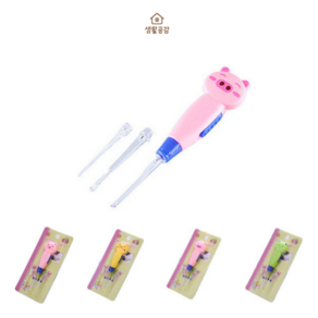 고나비 LED 클리어 유아귀이개 핑크, 1개, 1개입