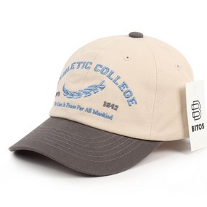 비토스 ATHLETIC COLLEGE 자수 워싱 볼캡 데일리 모자