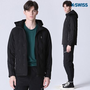 [KT알파쇼핑][케이스위스(K-SWISS)] 하이브리드 원형패턴 트레이닝 패딩 자켓