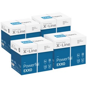 [엑소] 엑스라인 A4 복사용지(A4용지) 75g 2500매 4BOX, 상세 설명 참조, 10000개