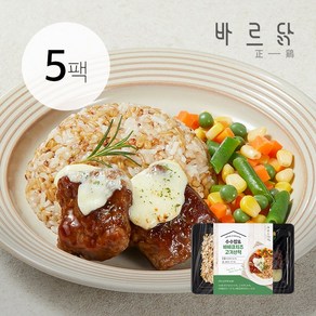 바르닭 한식도시락 수수밥&바비큐치즈고기산적, 5팩, 5개, 200g