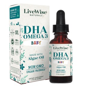 DHA Omega 3 Liquid Dops - Baby Vitamin DHA Omega 3 fo Infant - Vegan Fiendly Geat Tasting - Om, Oange, 1개, 30ml