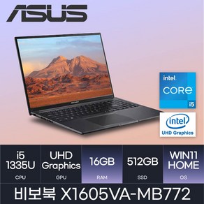 ASUS 비보북 X1605VA-MB772, WIN11 Home, 16GB, 512GB, 블랙