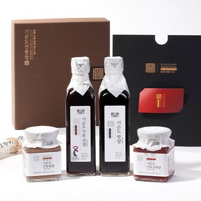 [삭퓸명인 35호] 기순도 전통장 실속세트 7호 된장180g + 고추장180g + 간장300ml + 맛장300ml, 1개