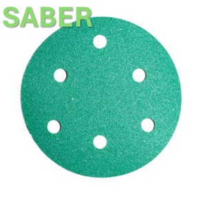 SABER 5인치(125mm) 6홀 지르코니아 필름 원형사포 (1BOX 100장), #120, 100개