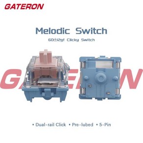 무선기계식키보드 유선기계식키보드 레트로키보드 커스텀 Gateon Melodic 스위치 기계식 키보드용 클릭키 5 핀 MX 사전 윤활 나일론 SMD 긴 용수철 듀얼 레일 클릭 D, 없음, 없음, 10)Melodic Switch  100pcs