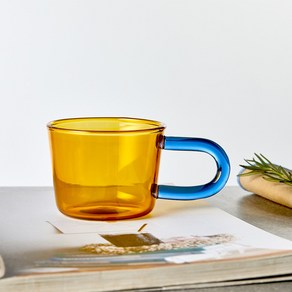 [모던하우스 충장점] 봉봉 롱핸들 내열 유리머그(yellow bown) 250ml GA0123035, 1개, 단품